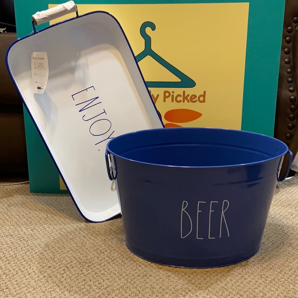 Rae Dunn BEER Bucket & ENJOY Tray